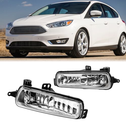 Fancemot Front Bumper Fog Lights Compatible with 2015-2018 Ford Focus, OE# F1EZ15201A, F1EZ15200A - Image 1