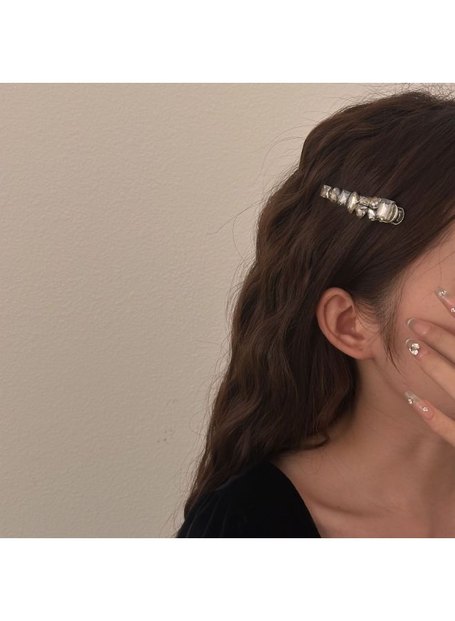 Shiny Big Rhinestone Heavy Industry Alloy Duckbill Clip Bright Pearl Sweet Temperament Side Clip High-grade Hairpin Side Clip Female - Image 4