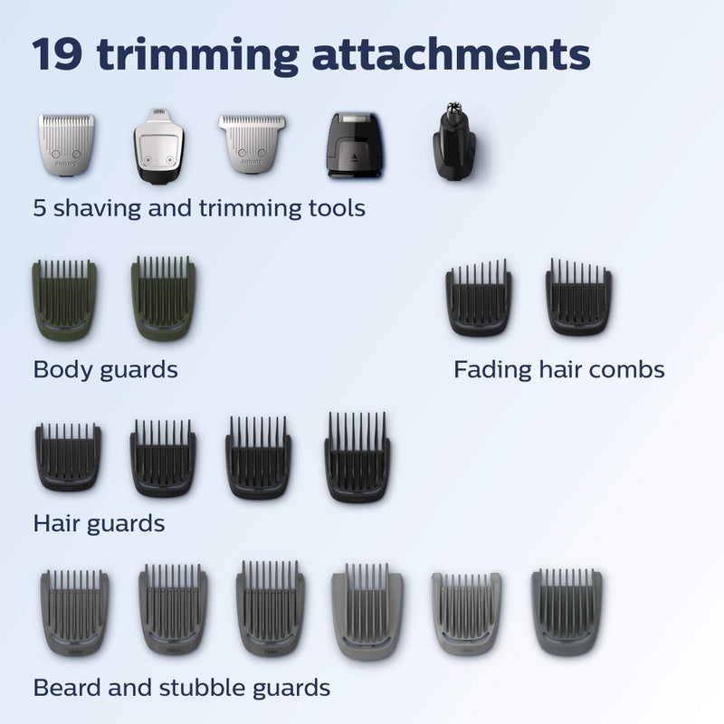 Norelco Philips Multigroomer All-in-One Trimmer Series 7000, 23 Piece Mens Grooming Kit, Trimmer for Beard, Head, Body, and Face, NO Blade Oil Needed, MG7750/49 - Image 4