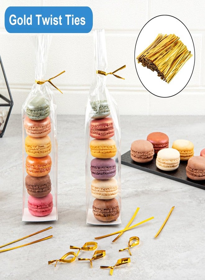 Searik 200 Pcs Pretzel Rod Bags 2x10 Inches, Small Clear Individual Plastic Cello Cellophane Treat Bags with Twist Ties for Chocolate Candies Cookies Candy Packaging Wrapping Gift Giving Party Favors - Image 3
