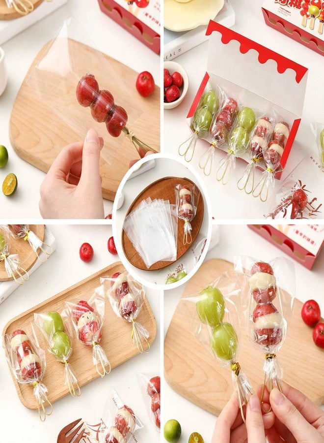 Searik 200 Pcs Pretzel Rod Bags 2x10 Inches, Small Clear Individual Plastic Cello Cellophane Treat Bags with Twist Ties for Chocolate Candies Cookies Candy Packaging Wrapping Gift Giving Party Favors - Image 5