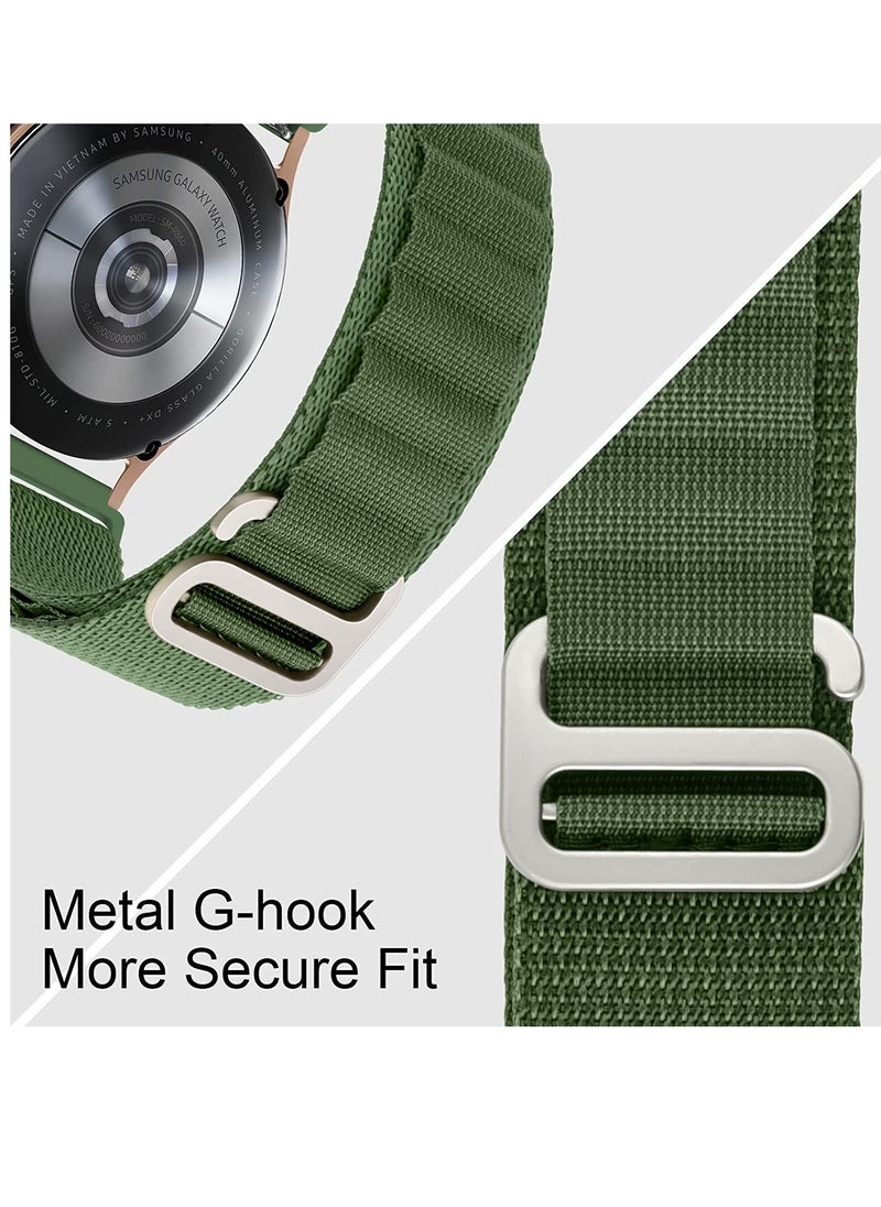 ماركة غير محددة - حزام Alpine Loop مقاس 22 مم متوافق مع ساعة Xiaomi Redmi Watch 5 Active/Redmi Watch 5 Lite Sport، حزام نايلون رياضي متين مع خطاف G من التيتانيوم باللون الأخضر الزيتوني - Image 1