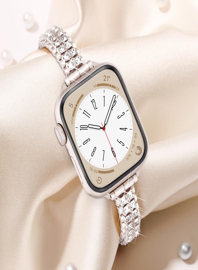 Mazuboho Slim Bling Band Compatible with Apple Watch Bands for Women 38mm 40mm 41mm 42mm 44mm 45mm 46mm 49mm, Dressy Metal Bands for Apple Watch SE Band Series 11 10 9 8 7 6 5 4 3 2 1, Ultra 3/Ultra 2/Ultra - Image 4