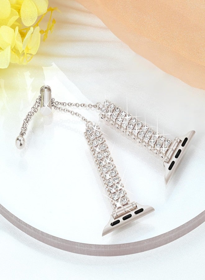 Mazuboho Slim Bling Band Compatible with Apple Watch Bands for Women 38mm 40mm 41mm 42mm 44mm 45mm 46mm 49mm, Dressy Metal Bands for Apple Watch SE Band Series 11 10 9 8 7 6 5 4 3 2 1, Ultra 3/Ultra 2/Ultra - Image 3