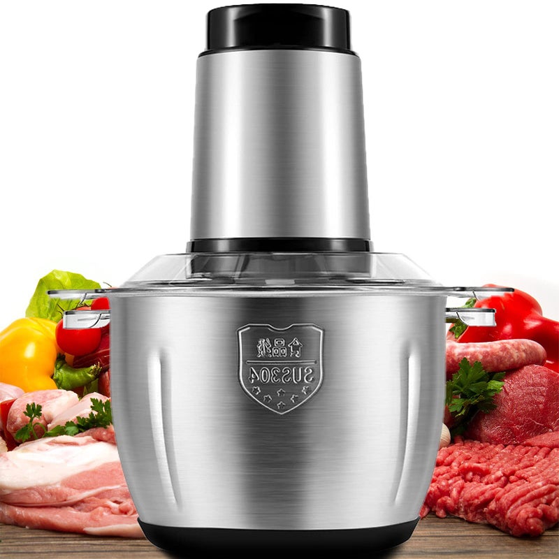 TDOO Food Chopper, Electric Meat Chopper with Powerful Motor, 3L Stainless Steel, 2 Speed Levels, Safety Function, Multi Chopper for Meat, Fruits, Vegetables (Stainless steel) - Image 1
