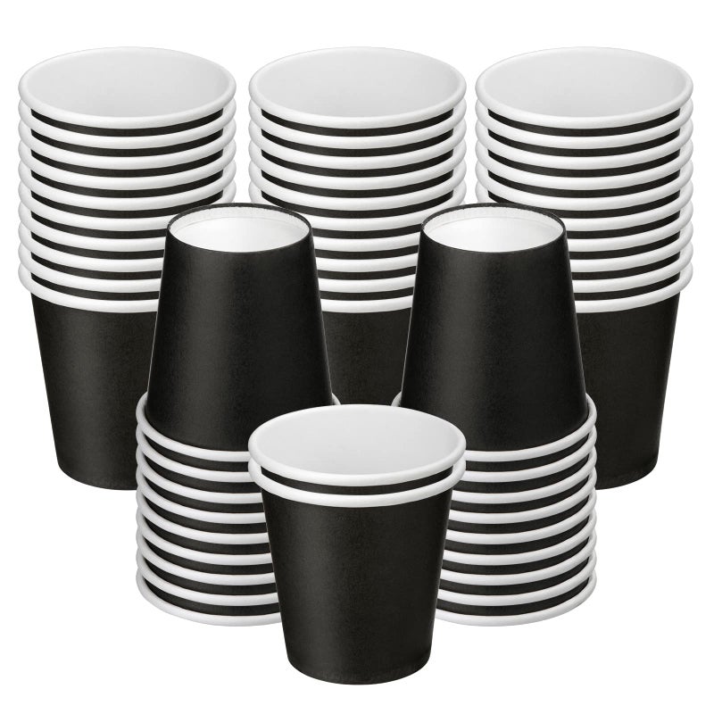 Iuuidu Bathroom Cups 3 oz Black Mouthwash Small Paper Cups  50 Count for Bathroom  Espresso Party Picnic Travel