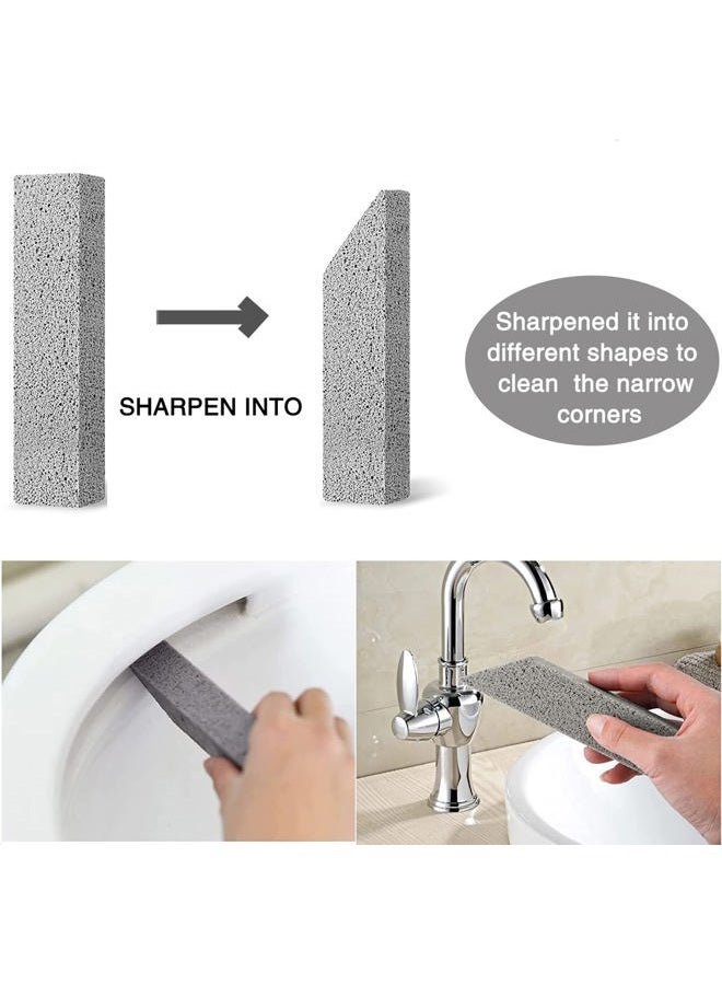 FALAMON 6 Pack Pumice Stone for Toilet Bowl Cleaning, Scouring Stick Remove Toilet Bowl Hard Water Rings, Calcium Buildup and Rust Suitable for Cleaning Toilet, Bathroom, Kitchen Sink, Grill（Gray - Image 5