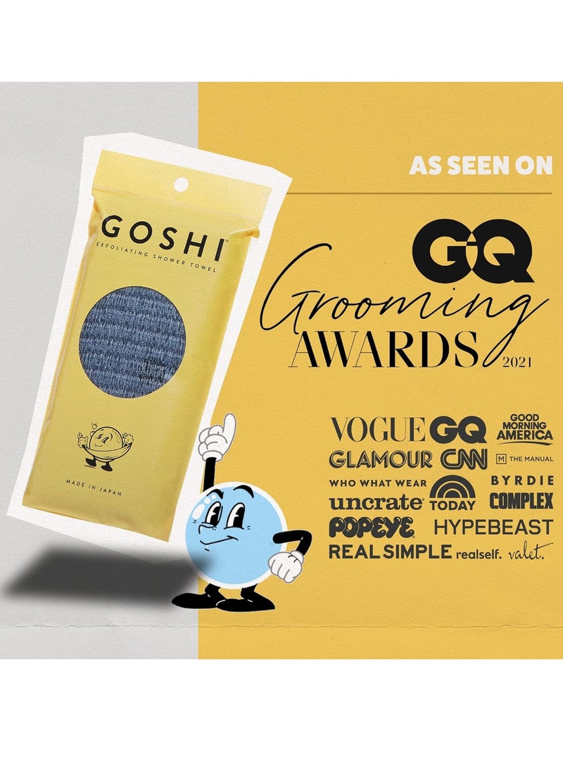 GOSHI - GOSHI Exfoliating Shower Towel - Rip-Resistant Exfoliating Washcloth for All Skin Types - Made in Japan - Image 1