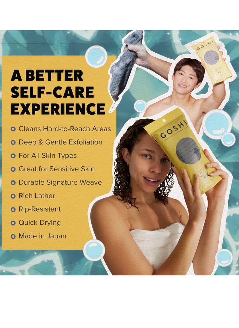 GOSHI - GOSHI Exfoliating Shower Towel - Rip-Resistant Exfoliating Washcloth for All Skin Types - Made in Japan - Image 1