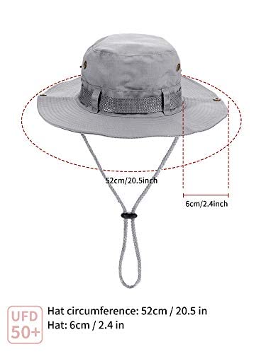 Boao 2 Pcs Sun Hat for Men Women Foldable Safari Hat UV Protection UPF 50 Boonie Bucket Cap Summer for Hiking Beach FishingBlack Khaki - Image 3
