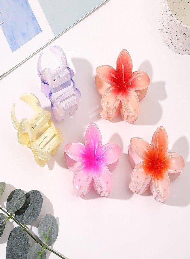 Flower Hair Clip Hawaiian Claw Clips For Women Aileam 2Pcs Cute Plumeria Clip For Hair Big Cute Flower Large Barrettes For Thick Thin Hair Accessories (Randomly Selected Colour)),Assorted - Image 2