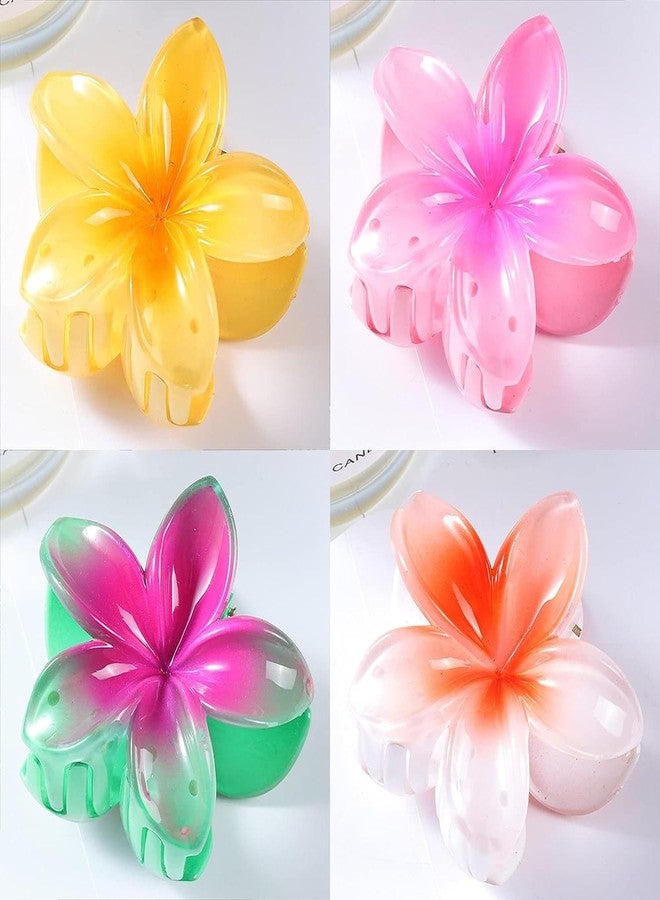 Flower Hair Clip Hawaiian Claw Clips For Women Aileam 2Pcs Cute Plumeria Clip For Hair Big Cute Flower Large Barrettes For Thick Thin Hair Accessories (Randomly Selected Colour)),Assorted - Image 4