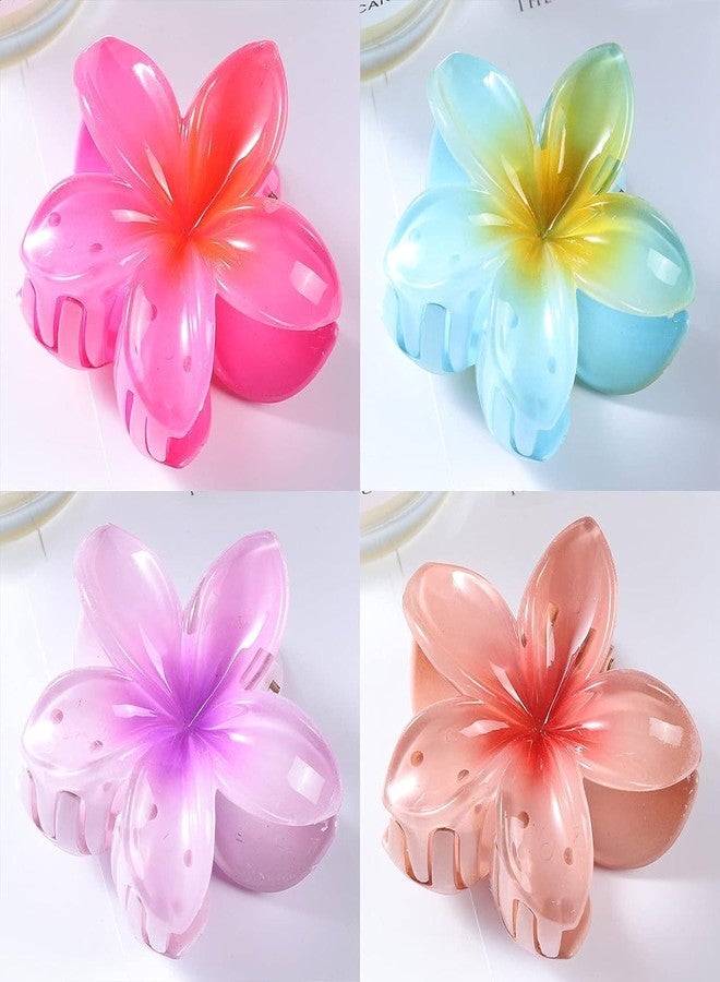 Flower Hair Clip Hawaiian Claw Clips For Women Aileam 2Pcs Cute Plumeria Clip For Hair Big Cute Flower Large Barrettes For Thick Thin Hair Accessories (Randomly Selected Colour)),Assorted - Image 3