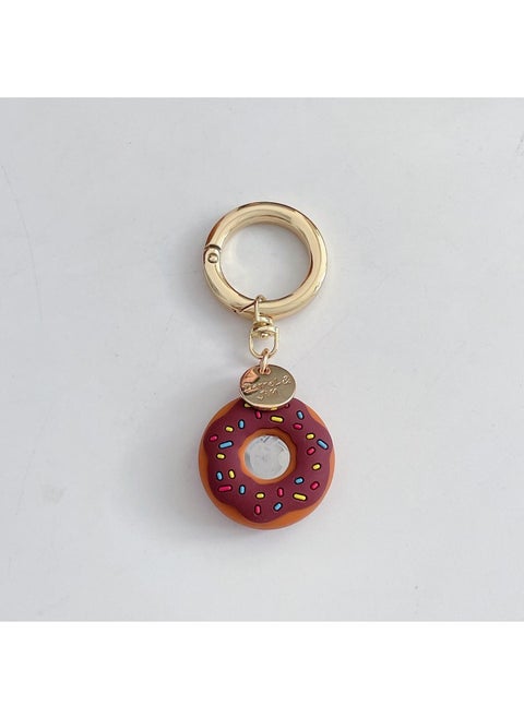 Applicable Airtag Protective Case For Apple Anti-lost Locator Protective Case Airtag Donut Silicone Protective Case Soft-Color:Brown-Applicable Model:For Apple AirTag Protective Case