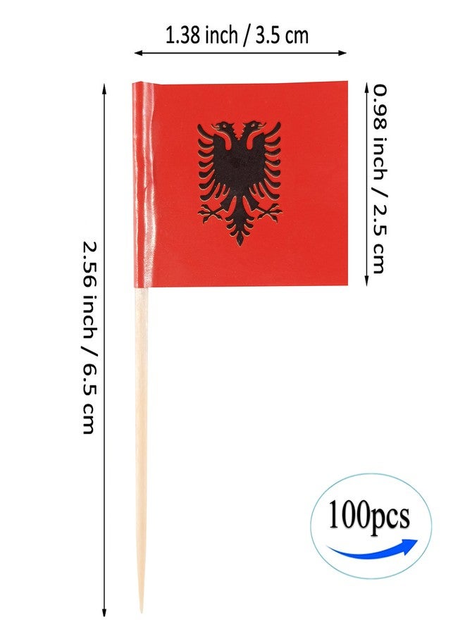 QQSD Albania Toothpick Flag Albanian Small Mini Cupcake Topper Flags,100 pcs - Image 4