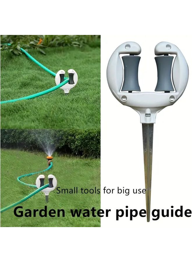 White Garden Pipe Rack Holder Portable Irrigation Accessory Durable Shelf Garden Guide Hose Positioning Roller Pointed Anti-Slip Courtyard Tool - Image 1