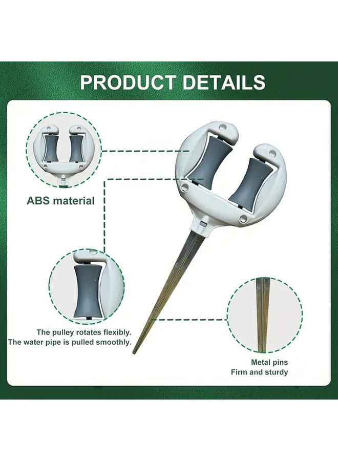 White Garden Pipe Rack Holder Portable Irrigation Accessory Durable Shelf Garden Guide Hose Positioning Roller Pointed Anti-Slip Courtyard Tool - Image 2