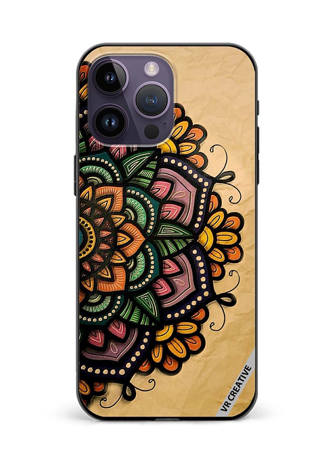 VR CREATIVE Protective Case Cover For Apple iPhone 15 Pro Mandala Design Multicolour - Image 1