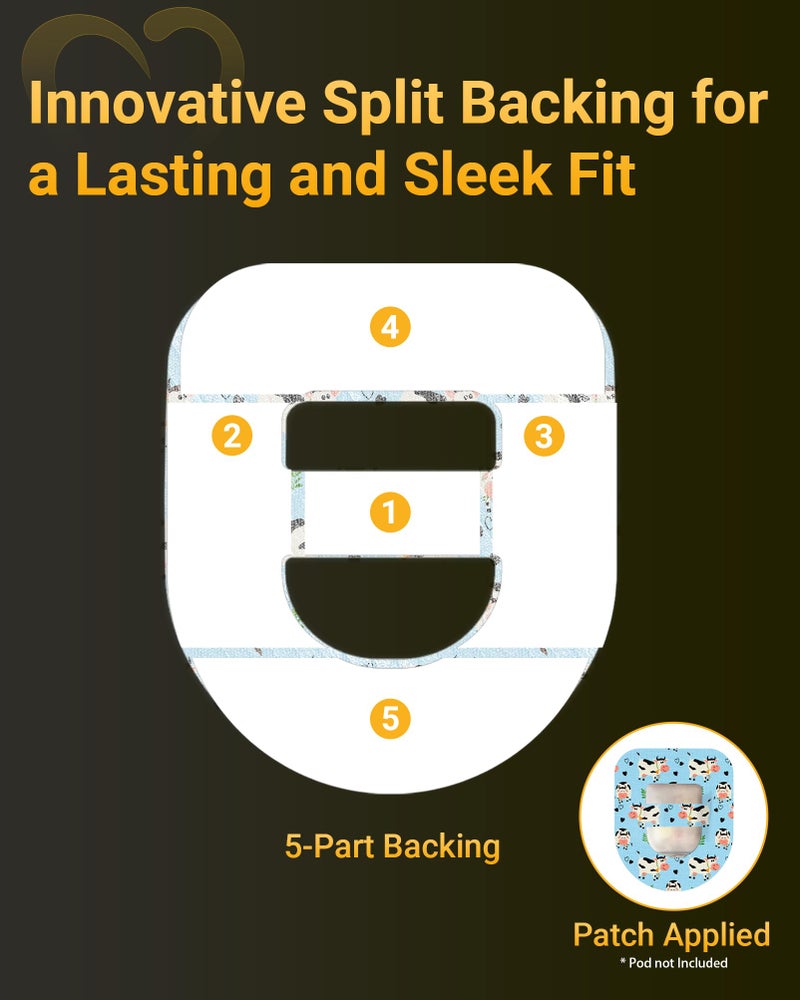 Amolyfe Omnipod 5 Adhesive Patches Waterproof, 20 Pack Omnipod Dash Overpatches with Stretchable Strap, Breathable, Long-Lasting Medical Adhesive, Premium Hinged Tin (Dinosaur) - Image 5