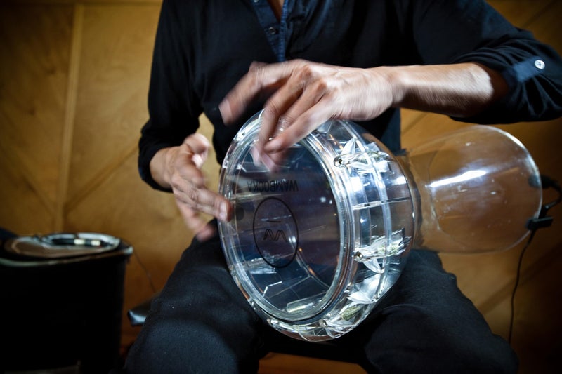 Wambooka Diamond Darbuka Drum with 8.75 inch Head, with Brass tuning keys and Padded Bag 17 inches Length (Crystal Clear PC) - Image 4