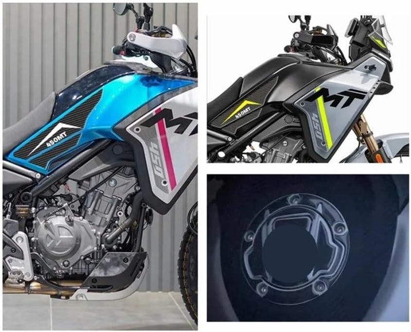 3D Dark Grey Anti Slip Motorcycle Fuel Tank Knee Grip Pad Sticker For MT450 450MT - Image 4