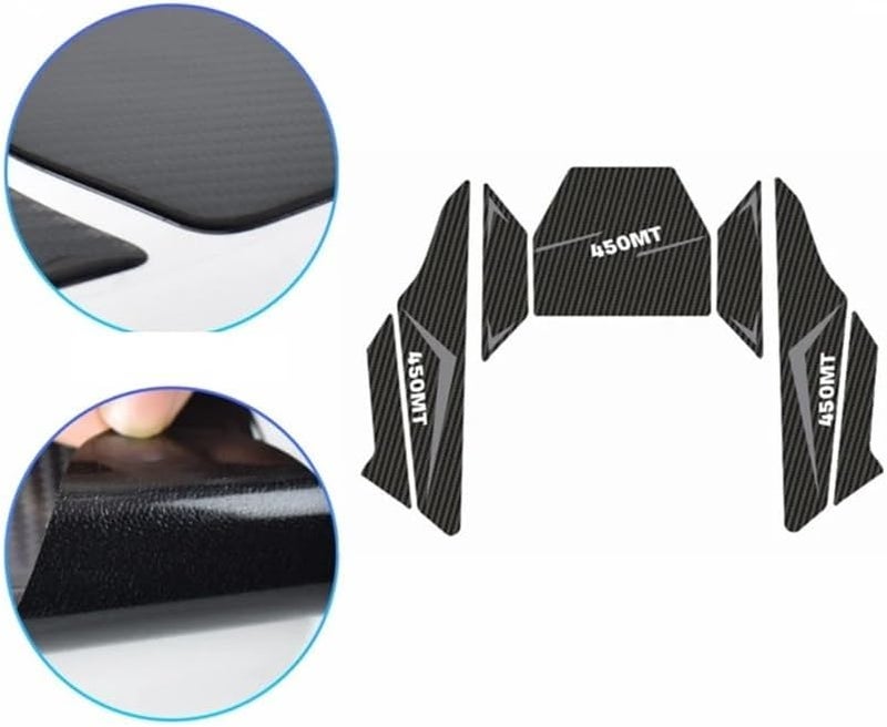 3D Dark Grey Anti Slip Motorcycle Fuel Tank Knee Grip Pad Sticker For MT450 450MT - Image 3