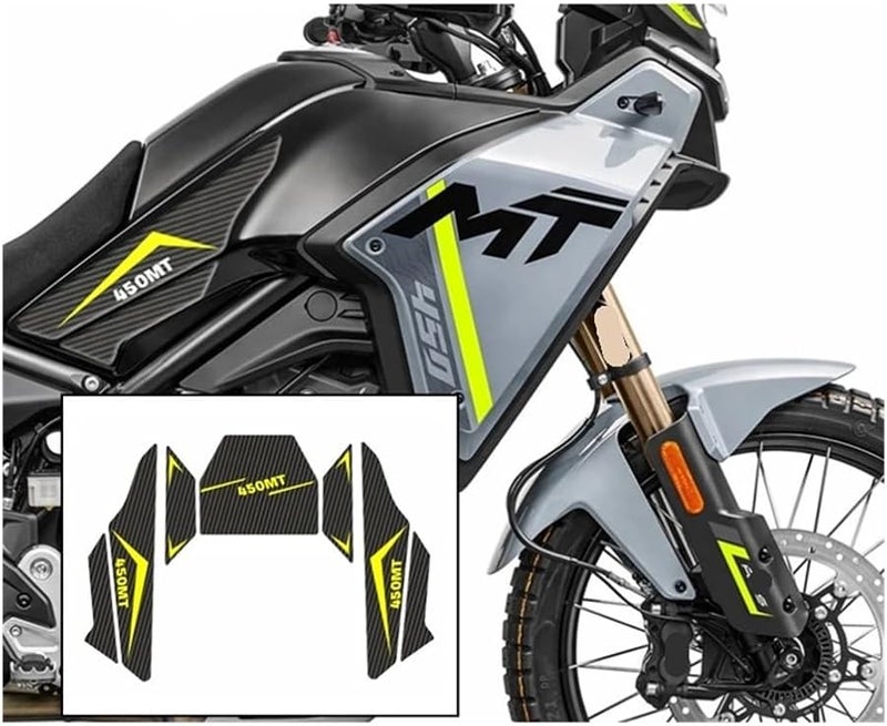 3D Dark Grey Anti Slip Motorcycle Fuel Tank Knee Grip Pad Sticker For MT450 450MT - Image 2