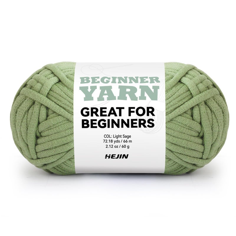 60g Light Sage Yarn for Crocheting and Knitting66m 72yds Cotton Yarn for Beginners with EasytoSee StitchesWorstedWeight Medium 4CottonNylon Blend Yarn for Beginners Crochet Kit Making