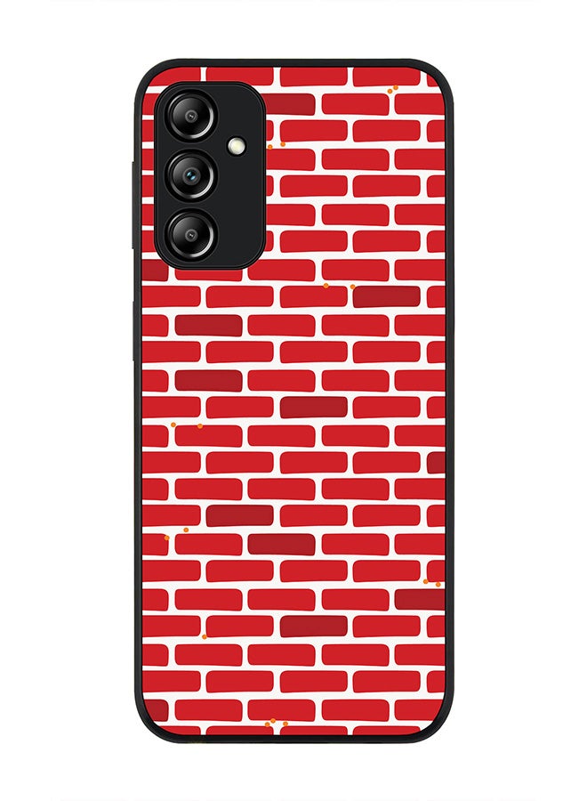 Stylizedd Rugged Black edge case for Samsung Galaxy A24 4G Slim fit Soft Case Flexible Rubber Edges Anti Drop TPU Gel Thin Cover - Red bricks wall - Image 1