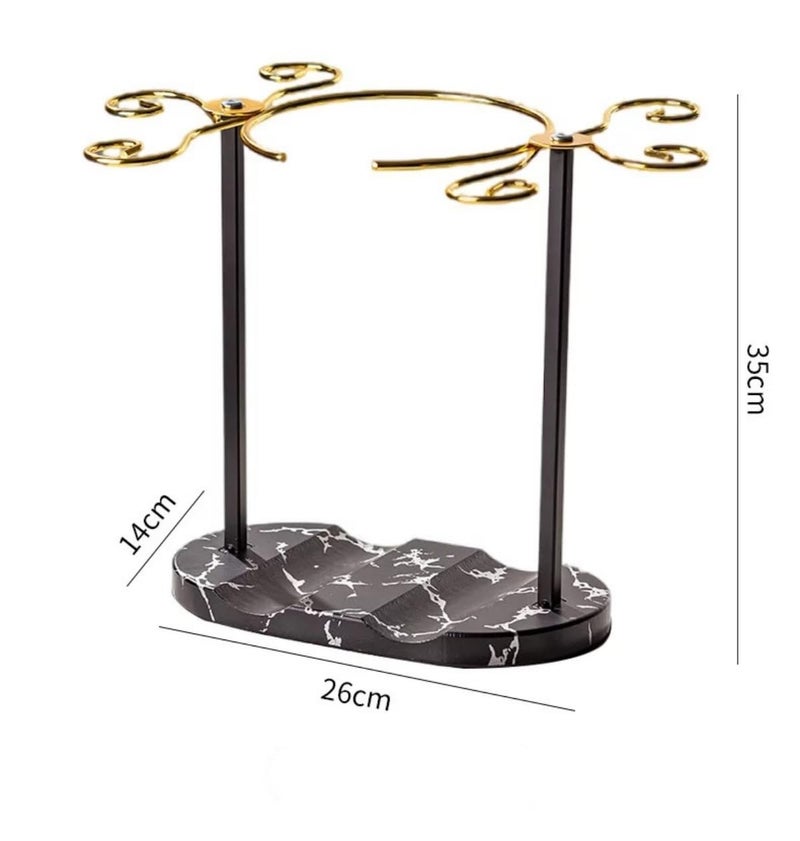 Homya Desktop Vertical Wine Glass Display Rack Kitchen Table Wine Cabinet Storage Wine Cooler + 2 Bottles 6 Wine Glasses, Premium Wine Racks - Image 5
