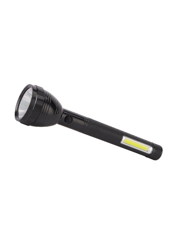 Krypton Rechargeable LED Torch Light KNFL5453 | COB Hi-Power LED | 3W LED & COB Light | 2-3 Hours Runtime | Compact & Lightweight | USB Rechargeable | Black | 2 Years Warranty - Image 1