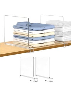 ميكسد Clear Acrylic Shelf Dividers, Closets Shelf and Closet Separator for for Organization in Bedroom, Kitchen and Office Shelves 4 Pack  - Image 1