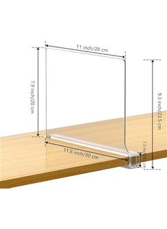 ميكسد Clear Acrylic Shelf Dividers, Closets Shelf and Closet Separator for for Organization in Bedroom, Kitchen and Office Shelves 4 Pack  - Image 2