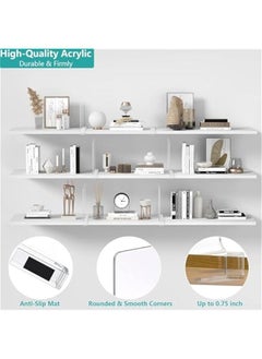 ميكسد Clear Acrylic Shelf Dividers, Closets Shelf and Closet Separator for for Organization in Bedroom, Kitchen and Office Shelves 4 Pack  - Image 3