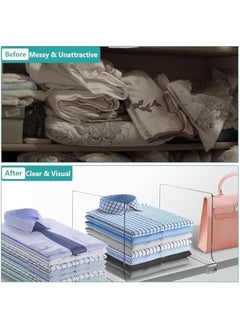 ميكسد Clear Acrylic Shelf Dividers, Closets Shelf and Closet Separator for for Organization in Bedroom, Kitchen and Office Shelves 4 Pack  - Image 4