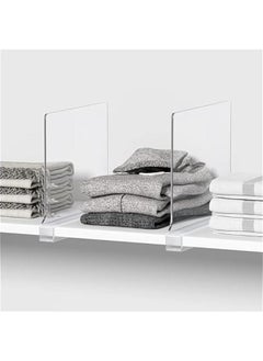 ميكسد Clear Acrylic Shelf Dividers, Closets Shelf and Closet Separator for for Organization in Bedroom, Kitchen and Office Shelves 4 Pack  - Image 5