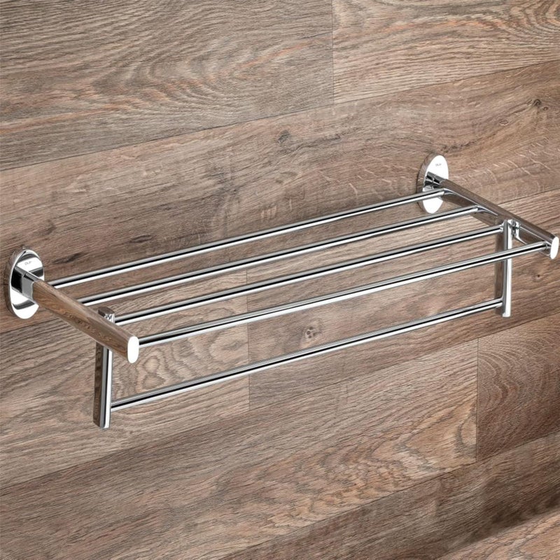 DLII® Oval Towel Rack (24 Inch) - Modern Bathroom Towel Holder (S.S 304 Grade) | Durable & Space-Saving Design | Rust-Resistant | Multi-Functional Design for Bathroom Kitchen or Laundry Room (1) - Image 1