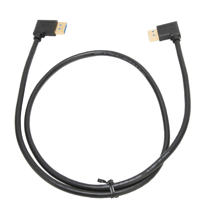 كابل DisplayPort 1.4 - كابل 8K بزاوية قائمة 90 درجة من ذكر DP إلى ذكر DP مع موصلات مطلية بالذهب للكمبيوتر والشاشة واللابتوب - Image 3