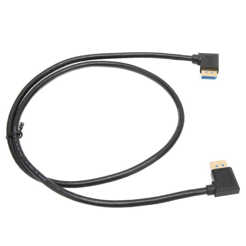 كابل DisplayPort 1.4 - كابل 8K بزاوية قائمة 90 درجة من ذكر DP إلى ذكر DP مع موصلات مطلية بالذهب للكمبيوتر والشاشة واللابتوب - Image 4