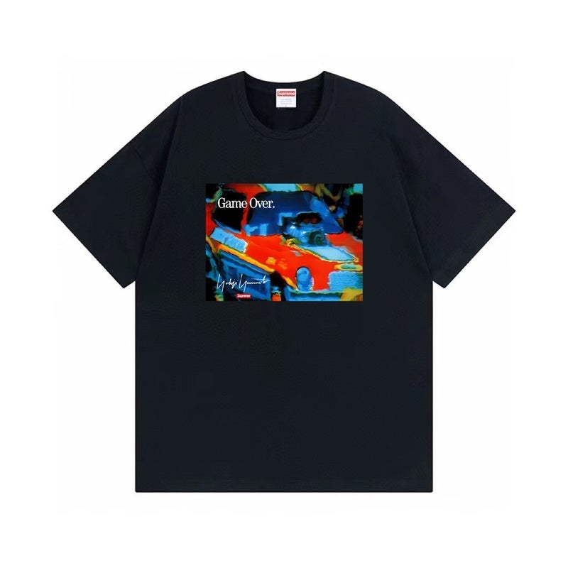 SUPREME 26FW New Trendy SUP American Retro Letter Print All-Match Short Sleeve T-Shirt - Image 1