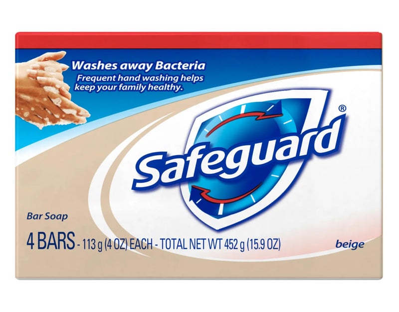 Safeguard صابون حمام مضاد للبكتيريا (عبوة تحتوي على 4 قطع) - Image 1