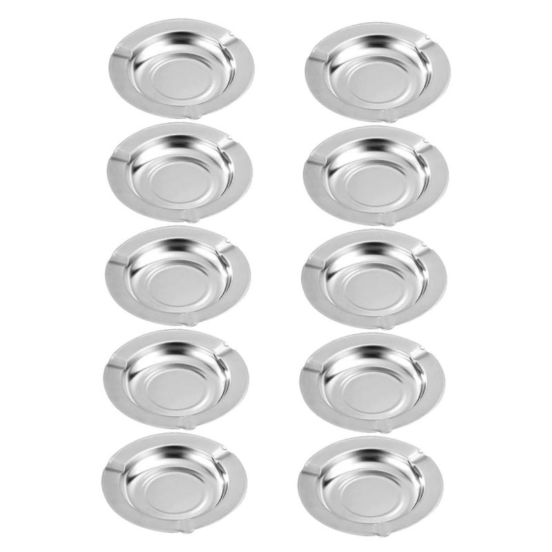 Stainless Steel Windproof Square Ashtray Set 10PCS for Indoor Outdoor Use - Image 2