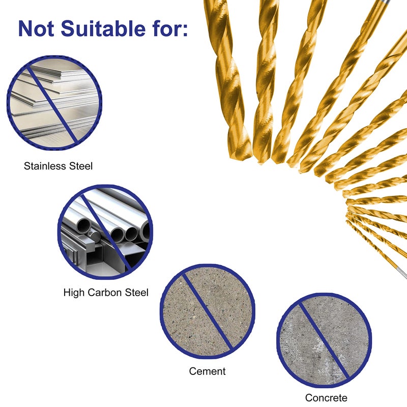 PLATINUMEDGE Metric 230 Pieces Titanium Twist Drill Bit Set, 135Â° Tip High Speed Steel, Size from 1mm up to 10mm, Ideal Drilling in Wood/Cast Iron/Aluminum Alloy/Plastic/Fiberglass, with Hard Storage - Image 4