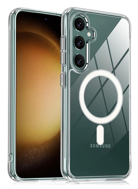 Samsung Galaxy S23 FE Case | Galaxy S23 FE Magsafe Case | Galaxy S23 FE Magnetic Case Hybrid Protective Hard Back Case Shockproof Frame Edge Bumper Slim Transparent Case for Samsung Galaxy S23 FE