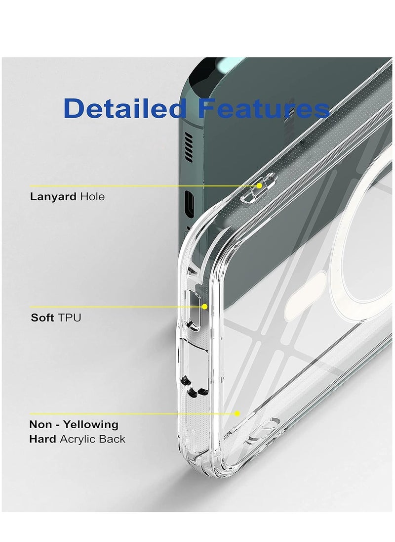 BORTONY - Samsung Galaxy S23 FE Case | Galaxy S23 FE Magsafe Case | Galaxy S23 FE Magnetic Case Hybrid Protective Hard Back Case Shockproof Frame Edge Bumper Slim Transparent Case for Samsung Galaxy S23 FE - Image 1