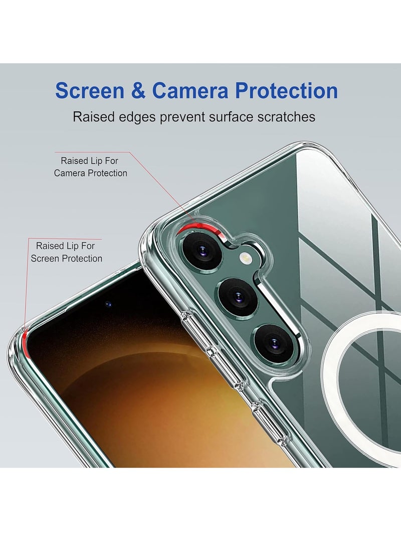 BORTONY - Samsung Galaxy S23 FE Case | Galaxy S23 FE Magsafe Case | Galaxy S23 FE Magnetic Case Hybrid Protective Hard Back Case Shockproof Frame Edge Bumper Slim Transparent Case for Samsung Galaxy S23 FE - Image 1