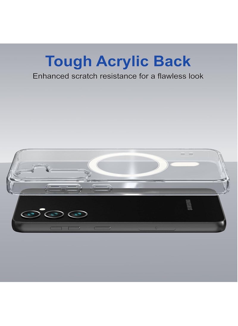 BORTONY - Samsung Galaxy S23 FE Case | Galaxy S23 FE Magsafe Case | Galaxy S23 FE Magnetic Case Hybrid Protective Hard Back Case Shockproof Frame Edge Bumper Slim Transparent Case for Samsung Galaxy S23 FE - Image 1