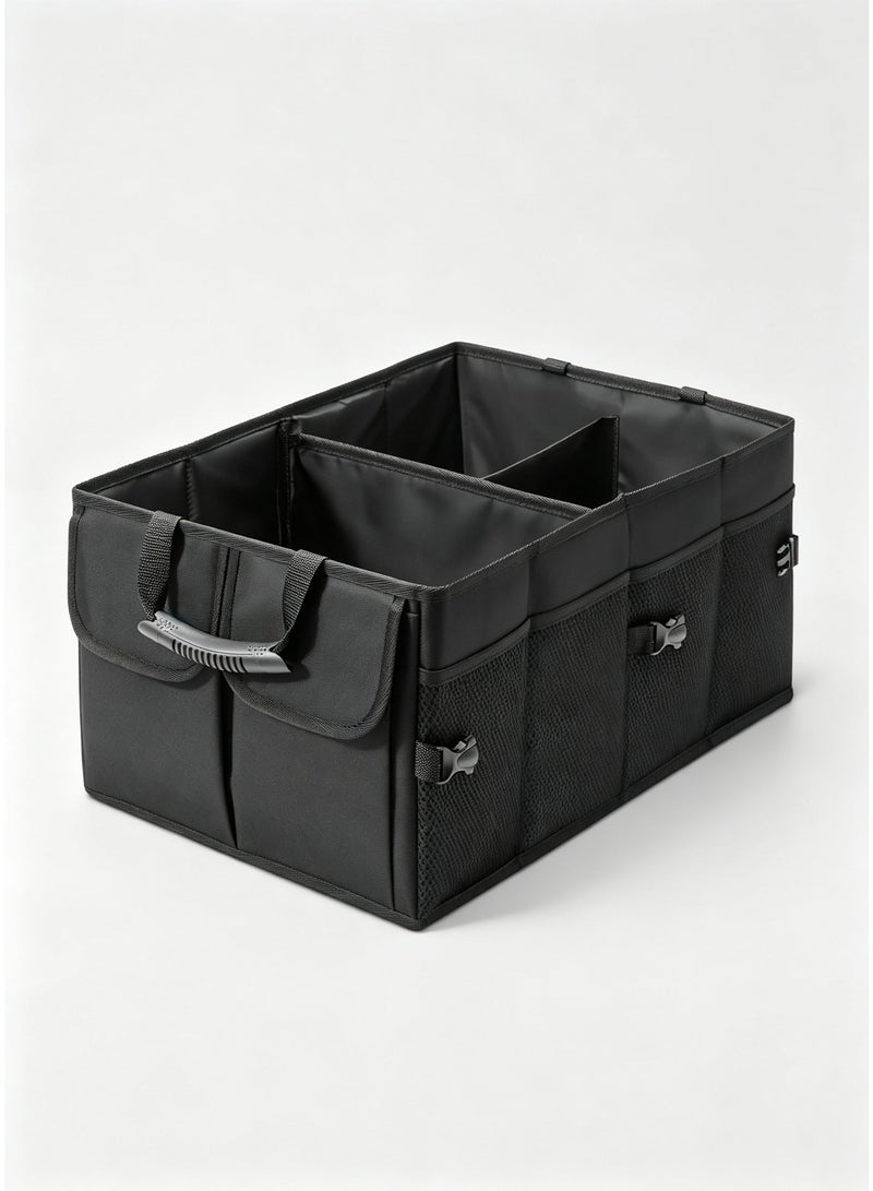 Aido Foldable car trunk storage box, storage box with reinforced handle, car accessory bag, car storage box, made of 600D waterproof PVC fabric, suitable for camping, picnics, home, garage and other occasions. - Image 1