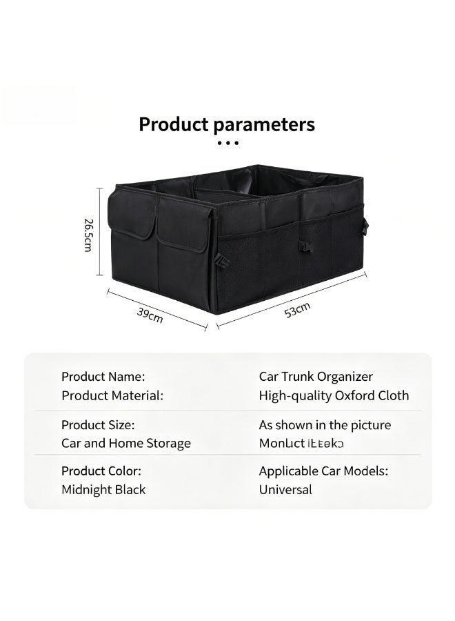 Aido Foldable car trunk storage box, storage box with reinforced handle, car accessory bag, car storage box, made of 600D waterproof PVC fabric, suitable for camping, picnics, home, garage and other occasions. - Image 2