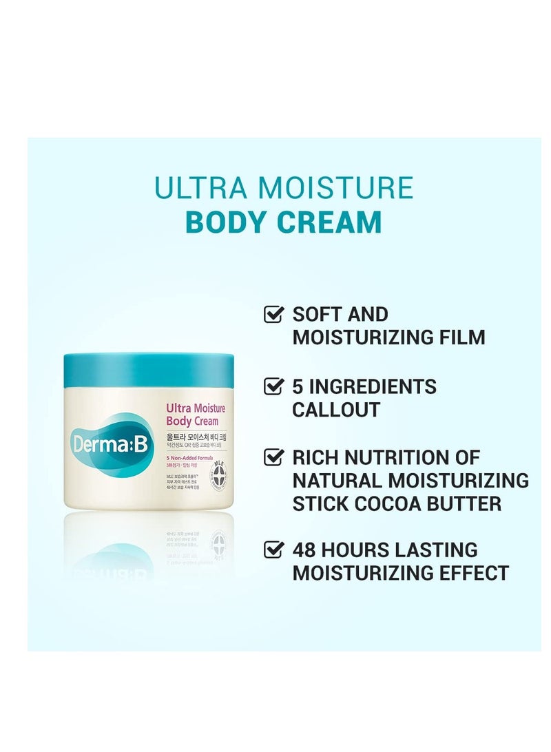 derma b Ultra Moisture Body Cream with Olive Oil and Allantoin, 48 Hour Lasting Skin Moisturization, 14.54 Fl Oz, 430ml  - Image 2